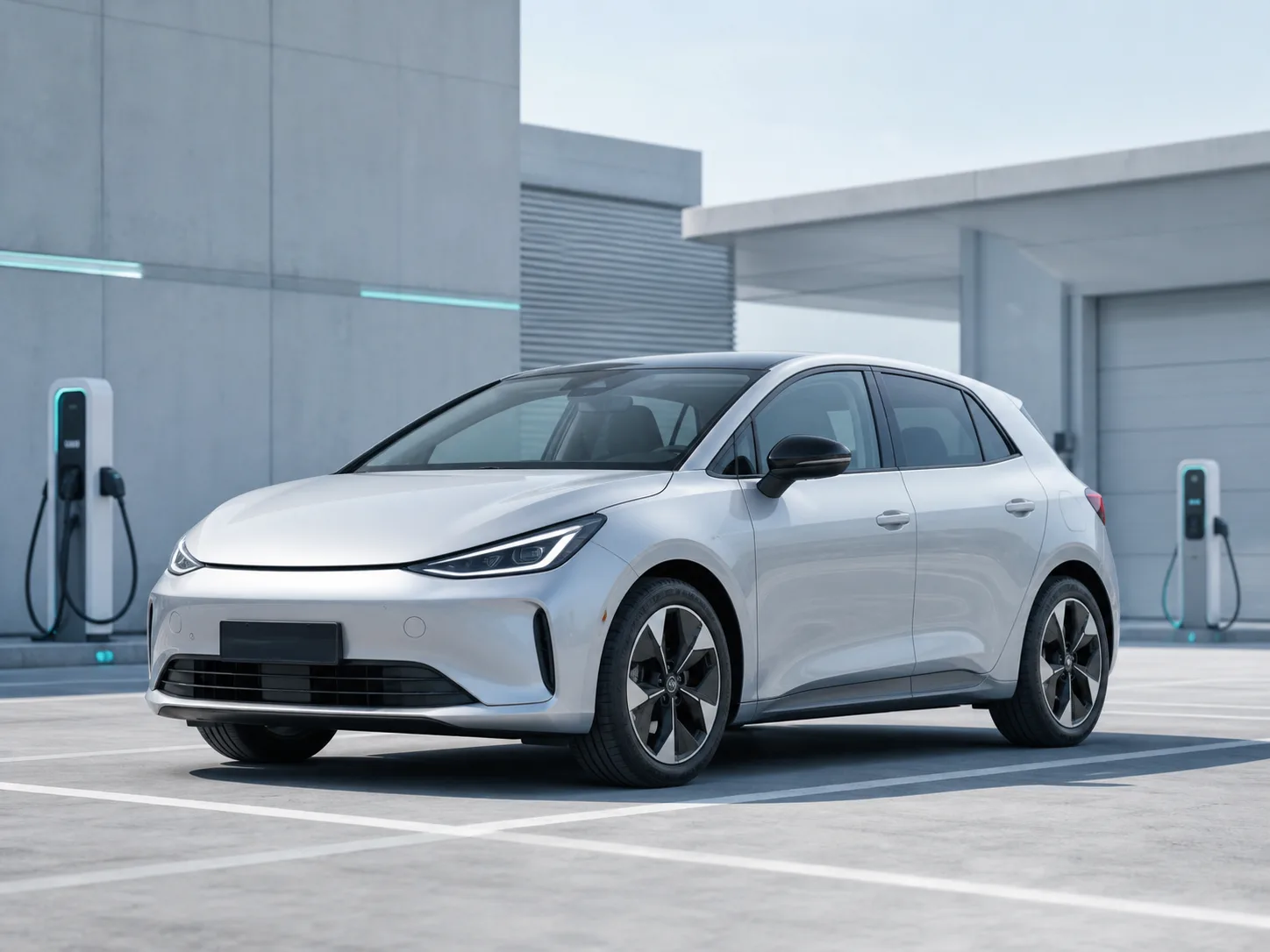 Véhicule électrique léger dans un dépôt de mobilité connecté.